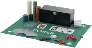 Poker set with gaming mat